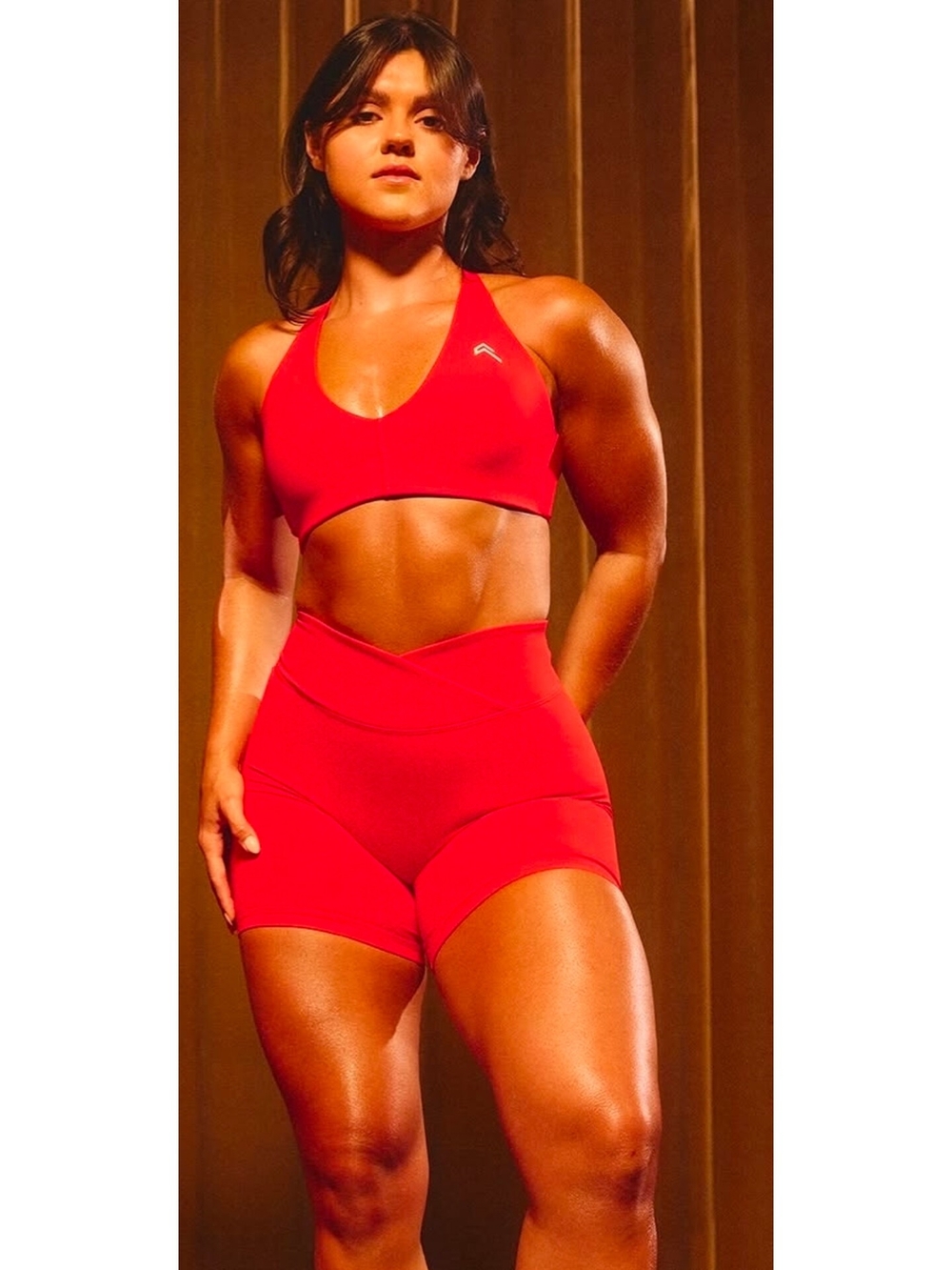Oner Active Unified Wrap Shorts - Muscle Mommy Red